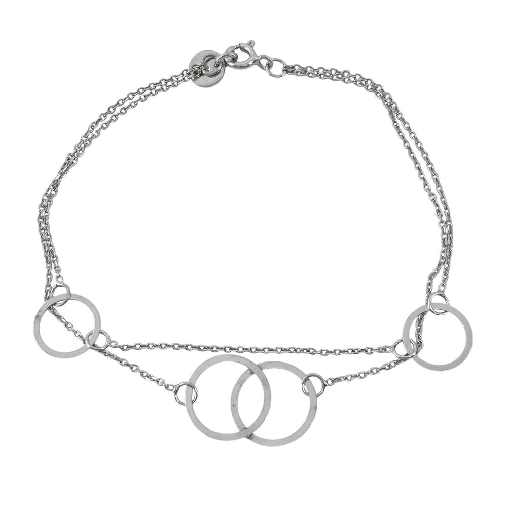 Interlocking Circles Bracelet | Vintage Sterling Silver 925 | 7"